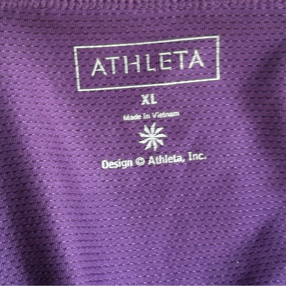 Athleta Vibrant Purple/Plum V-Neck Athletic Tank with Gathered Bust, Size XL - Picture 9 of 9